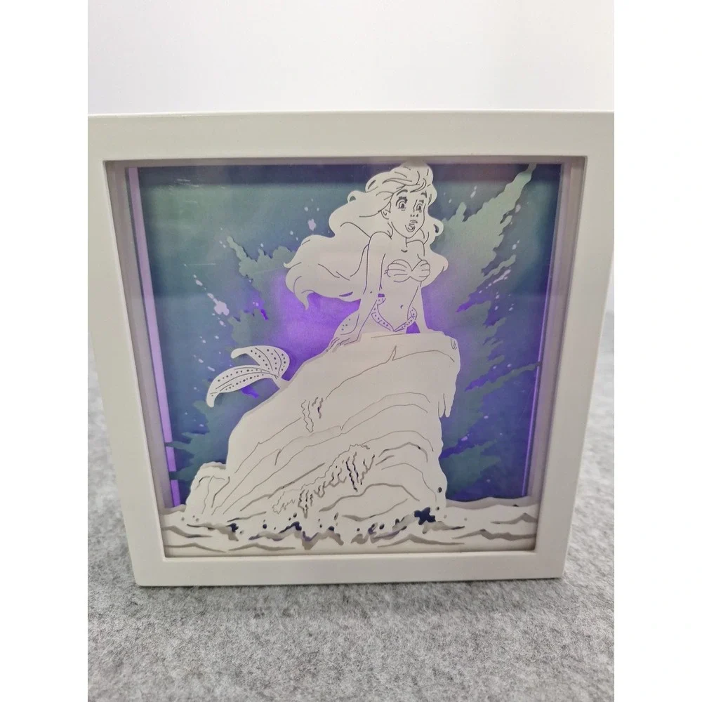 Disney The Little Mermaid Light Box UKONIC Diorama Ariel On A Rock Works Charger - Picture 2 of 10